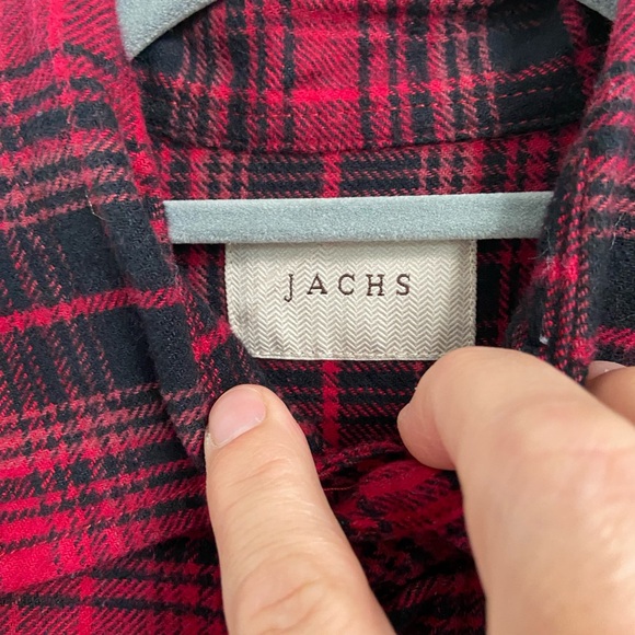 Jachs Men’s Flannel Size Small Red & Black Plaid Button Up Cabincore - Picture 3 of 7